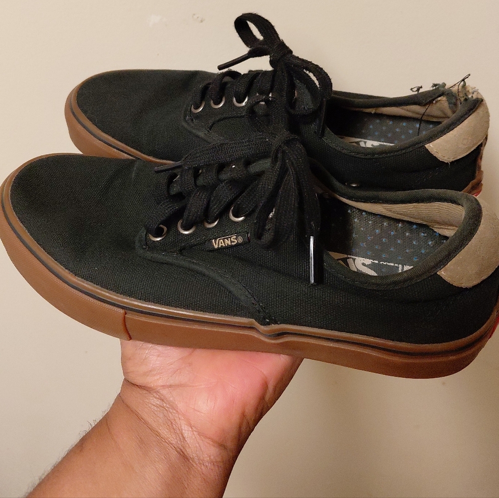Vans Men's Black/ Brown Lowtop Skateboarding Sneakers Size 6.5